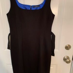 Tahari black sleeveless dress with 1.5” belt , size US 8